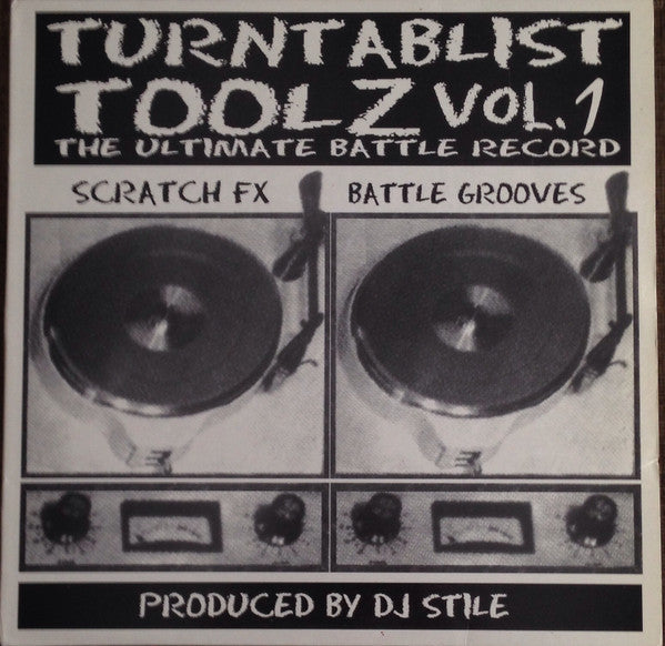 Vinyl record cover featuring two turntables and the text "Turntablist Toolz Vol. 1".