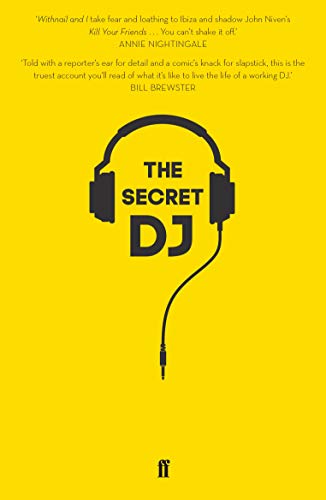 Yellow book cover with black headphones graphic, titled "The Secret DJ".