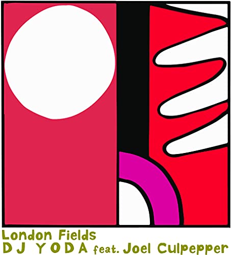 Record cover with abstract red and white design, text “London Fields” and artist names.