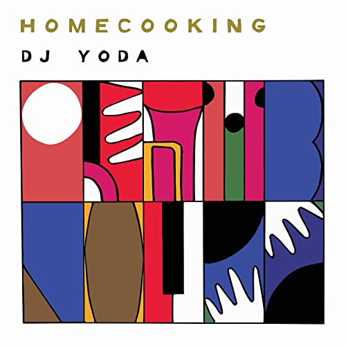 CD cover for Dj Yoda’s “Home Cooking” with abstract geometric art.
