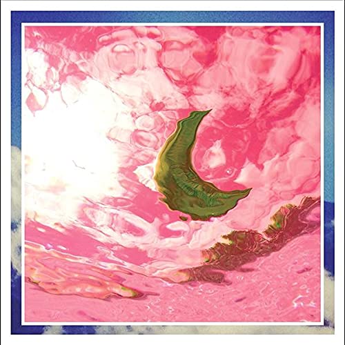 Album cover: pink and white marbled sky with a green crescent moon.