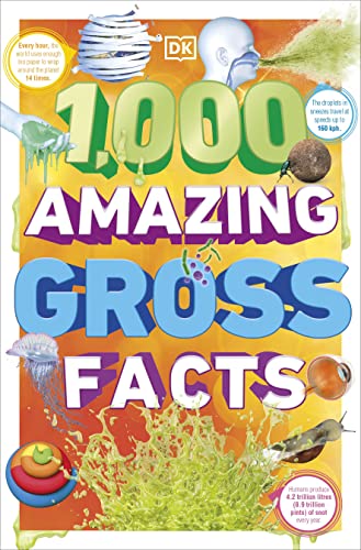 Book cover with large green text reading "1000 Amazing Gross Facts" and images.