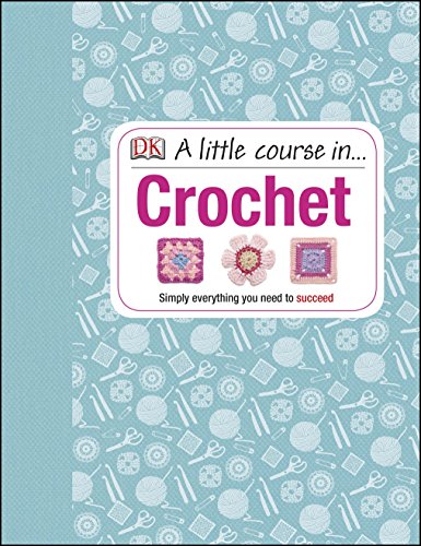Crochet instructional book cover with colorful yarn and stitch illustrations.