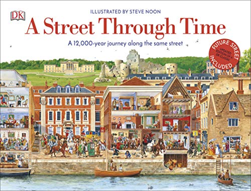 Book cover depicting a street’s architectural evolution through history.