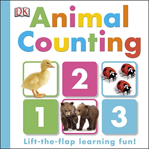 Animal Counting" book cover with a duck, ladybugs, and bear cubs.