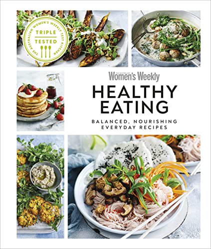 Cookbook cover featuring various colorful, healthy food dishes and recipes.