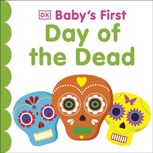 Book cover with colorful sugar skull illustrations for babies.