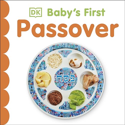 Book cover featuring a Seder plate with symbolic Passover foods.