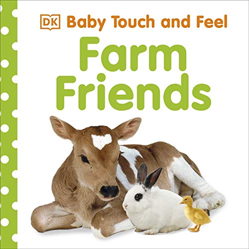 Book cover with a calf, bunny, and chick on white background.