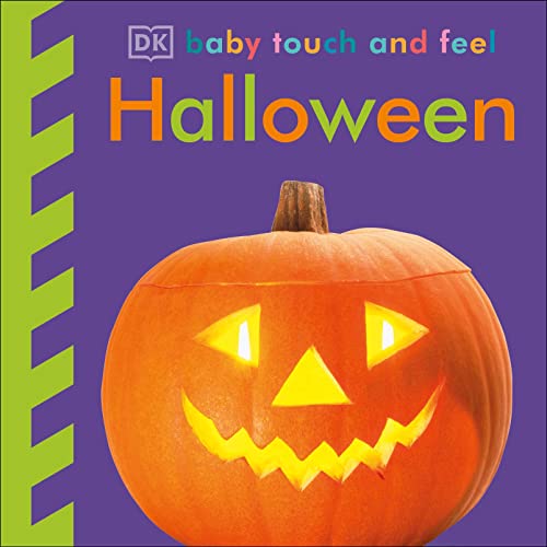 Purple book cover with a carved pumpkin and “Baby Touch and Feel Halloween” text.