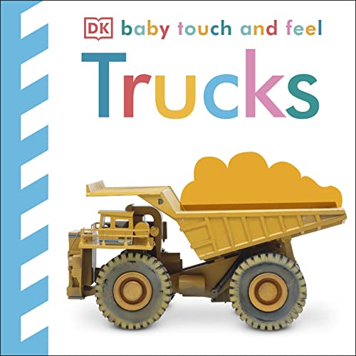 Book cover with a yellow dump truck and blue textured border.