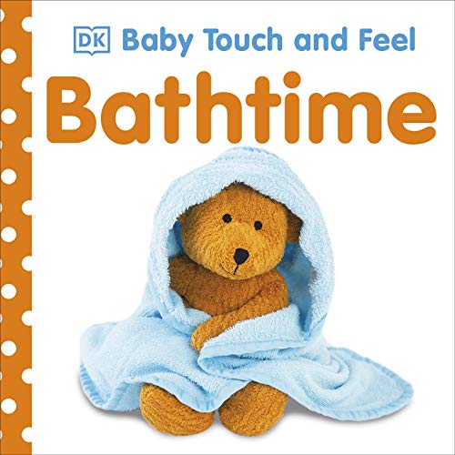 Baby Touch Bathtime" book cover with a teddy bear in a towel.
