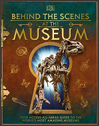 Book cover featuring a dinosaur skeleton and museum artifacts.