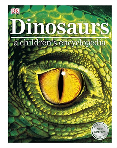 "Book cover featuring a close-up of a green dinosaur's eye with yellow iris."