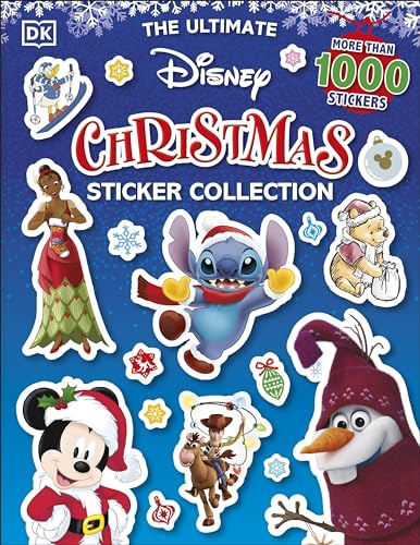 Disney Christmas sticker book featuring Mickey, Stitch, and other characters.