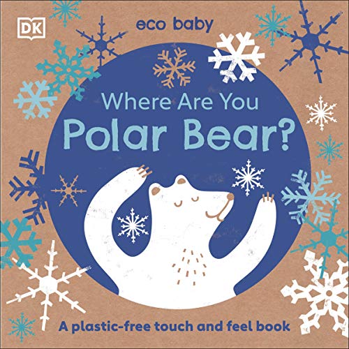 Book cover with a white polar bear head and blue, snowflake background.