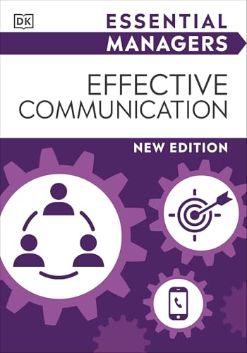 Purple book cover with “Effective Communication” title and gear icons.