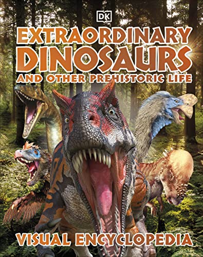 Book cover featuring colorful illustrations of various dinosaurs and prehistoric life.