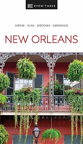 DK Eyewitness New Orleans travel guide cover with a wrought-iron balcony.