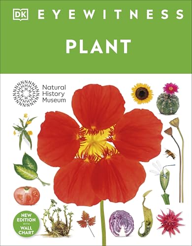 Book cover featuring a large red flower and various plant illustrations.
