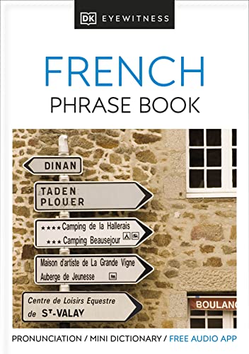 Cover of “French Phrase Book” with street signs and text in French.