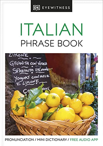 Italian phrase book cover with a basket of lemons.