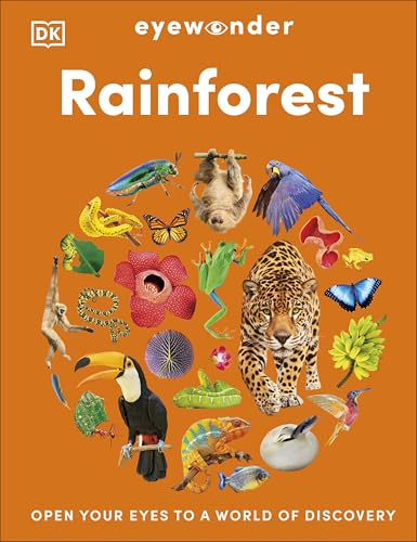 Book cover featuring colorful rainforest animals arranged in a circle.