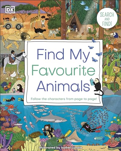 Children’s book cover depicting diverse animals in illustrated habitats.