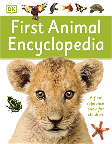 Book cover featuring a lion cub and various animal illustrations.