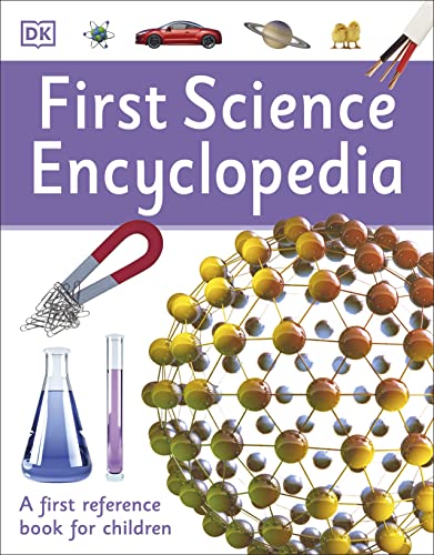 Children's science encyclopedia cover with images of science concepts.