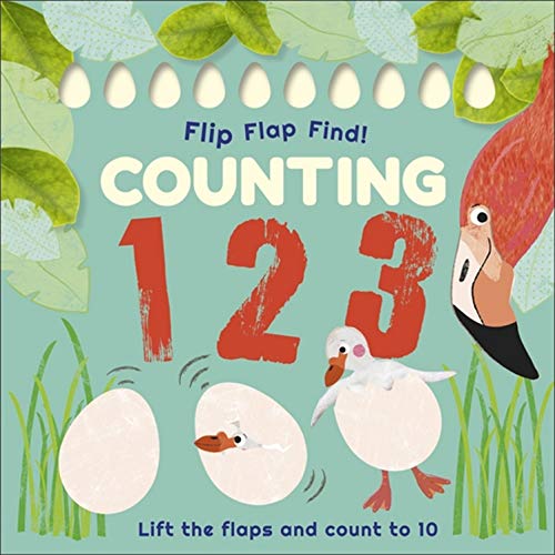 Children's book cover with eggs, baby birds, and large red numbers.