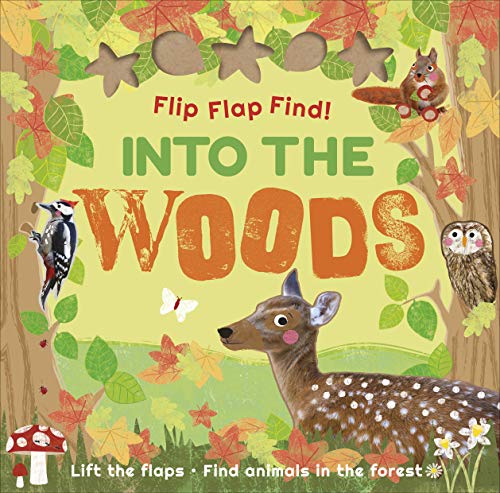 Children's book cover with a deer, owl, squirrel, and woodpecker in a forest.