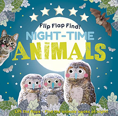 Book cover with illustrations of a cat, owl, and bat at night.