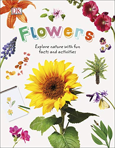 Book cover featuring colorful illustrations of various flowers and a sunflower.
