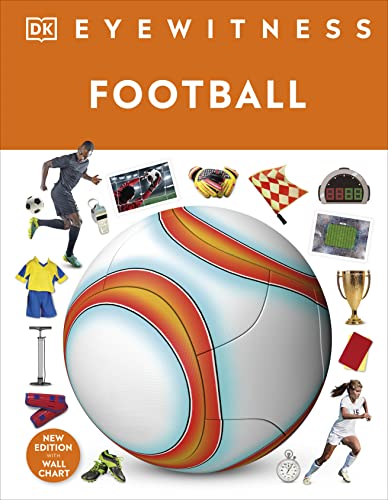 DK Eyewitness Football book cover with a soccer ball and related images.