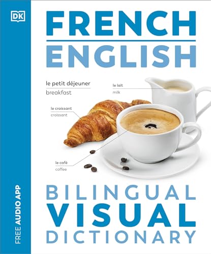 French English bilingual visual dictionary cover with breakfast imagery.