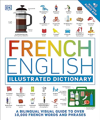French English illustrated dictionary cover with colorful images and text.