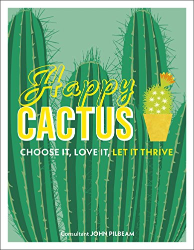 Book cover featuring illustrated green cacti and yellow text reading "Happy Cactus".