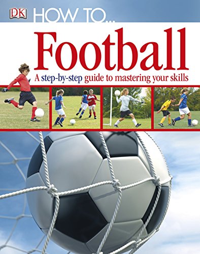 "Book cover with soccer ball in net and players kicking balls on a field."
