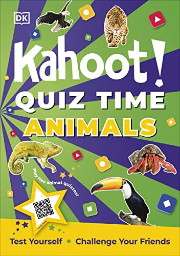 Book cover featuring animal illustrations and the title "Kahoot! Quiz Time Animals".