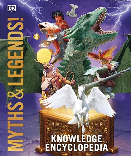 Book cover featuring mythical creatures like dragons, a sphinx, and Pegasus.