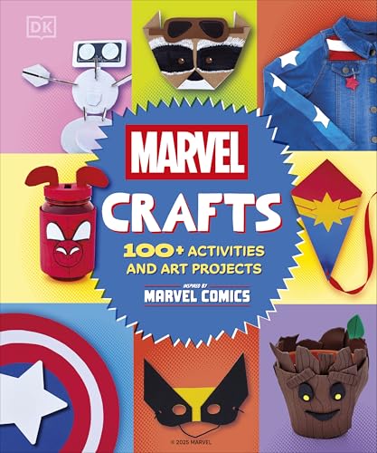 Cover of "Marvel Crafts" book featuring handmade superhero-themed art projects.