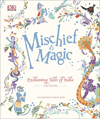 Book cover with colorful illustrations of Indian mythology and folklore.