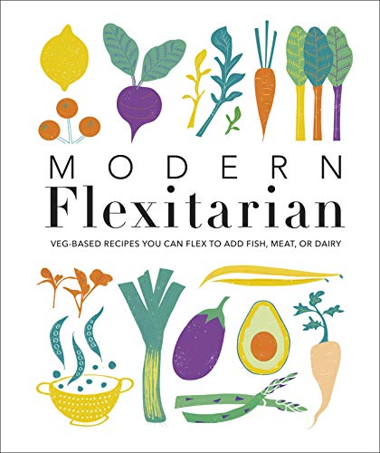 Cookbook cover with illustrated vegetables and the title "Modern Flexitarian.