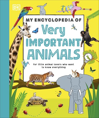 Book cover featuring illustrations of diverse animals on a yellow background.