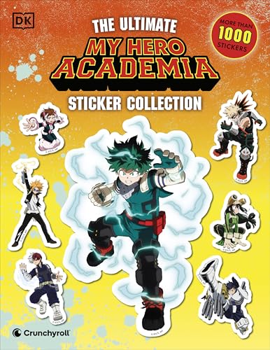 My Hero Academia sticker collection book featuring anime characters.