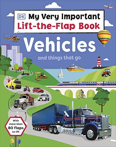 Children’s lift-the-flap book cover featuring various vehicles and transport.