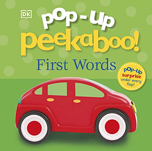 Pop-up book cover with a red toy car and playful text.