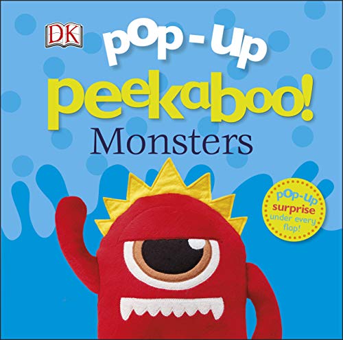 Book cover: "Pop-Up Peekaboo! Monsters" featuring a red monster illustration.