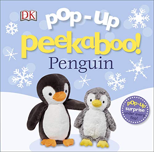 Book cover featuring two plush penguins against a light blue, snowflake background.